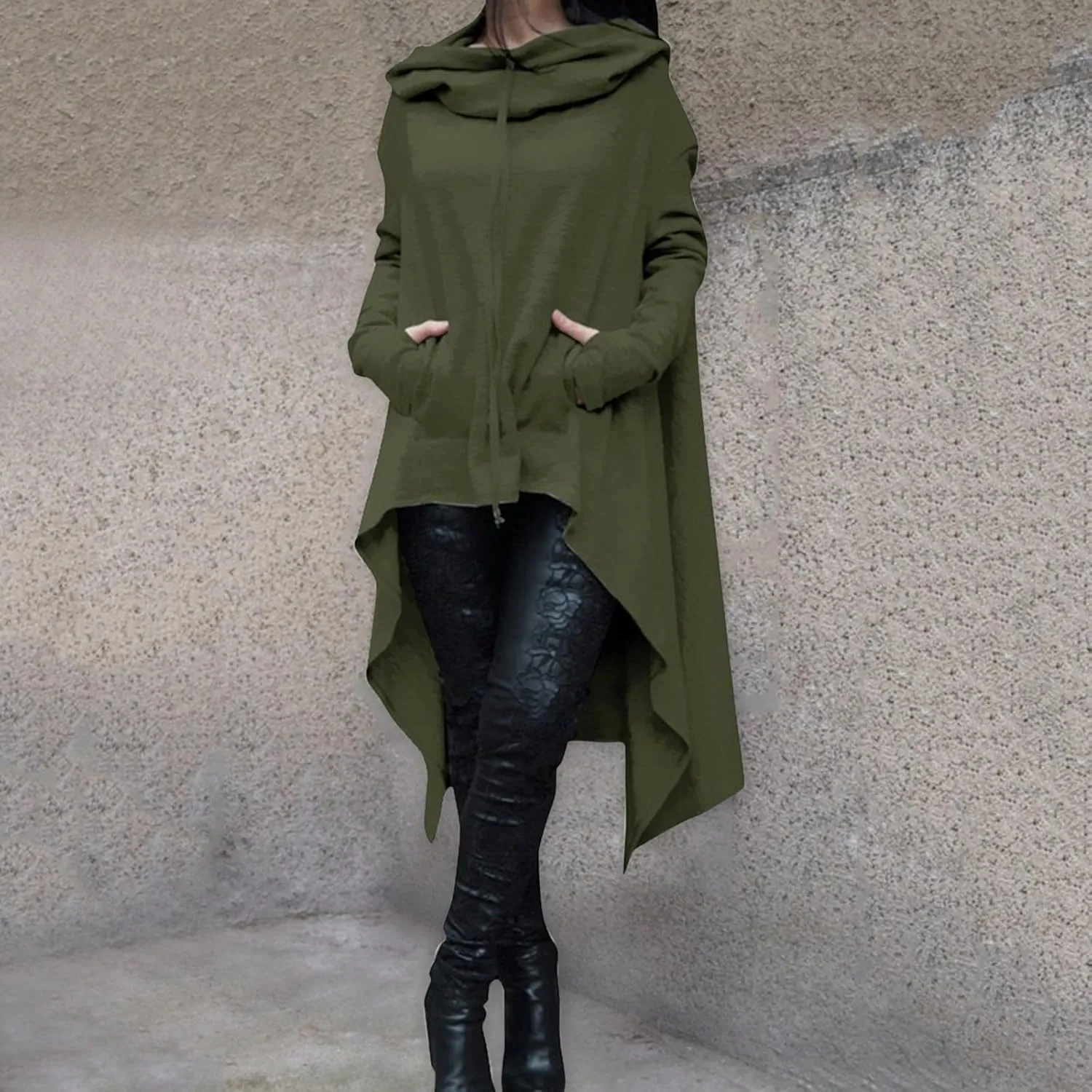 Women’s Slub Knit Full-Zip Hoodie Women Loose Hoodie Long Hooded Tops Ladies Sweatshirt Sweaters Casual Fashion
