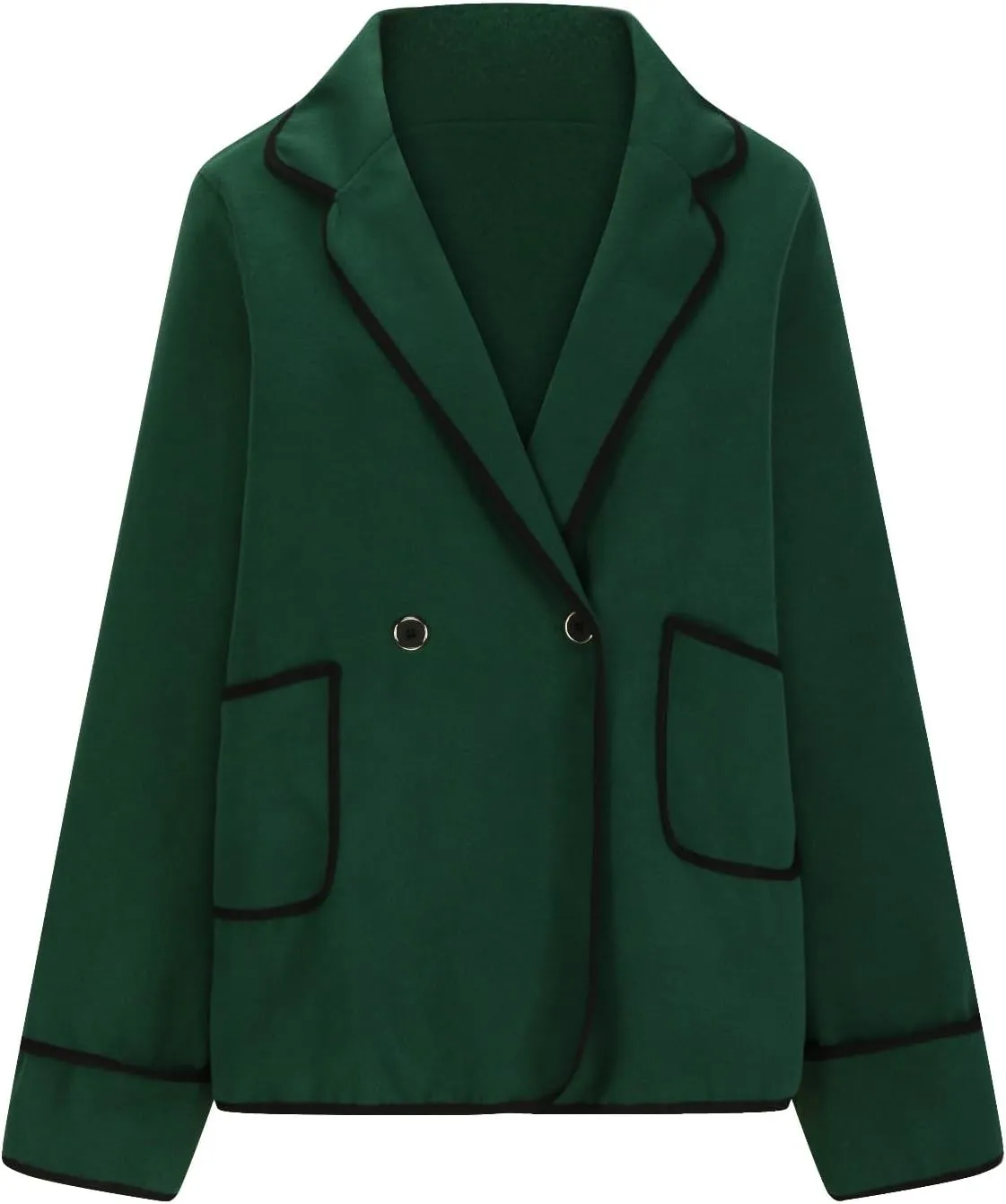 Womens Trench Coat Mid Length Western Coat Notch Lapel Blazer Button Pea Coat Open Front Cardigan Dressy Casual Jackets