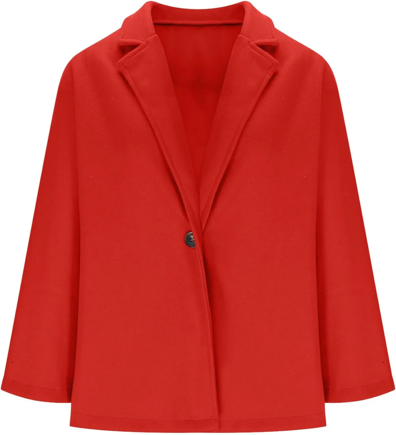 Women's Trench Coats Plus Size Wool Blend Coats Notch Lapel Peacoat Dressy Casual Jackets Open Front Cardigan