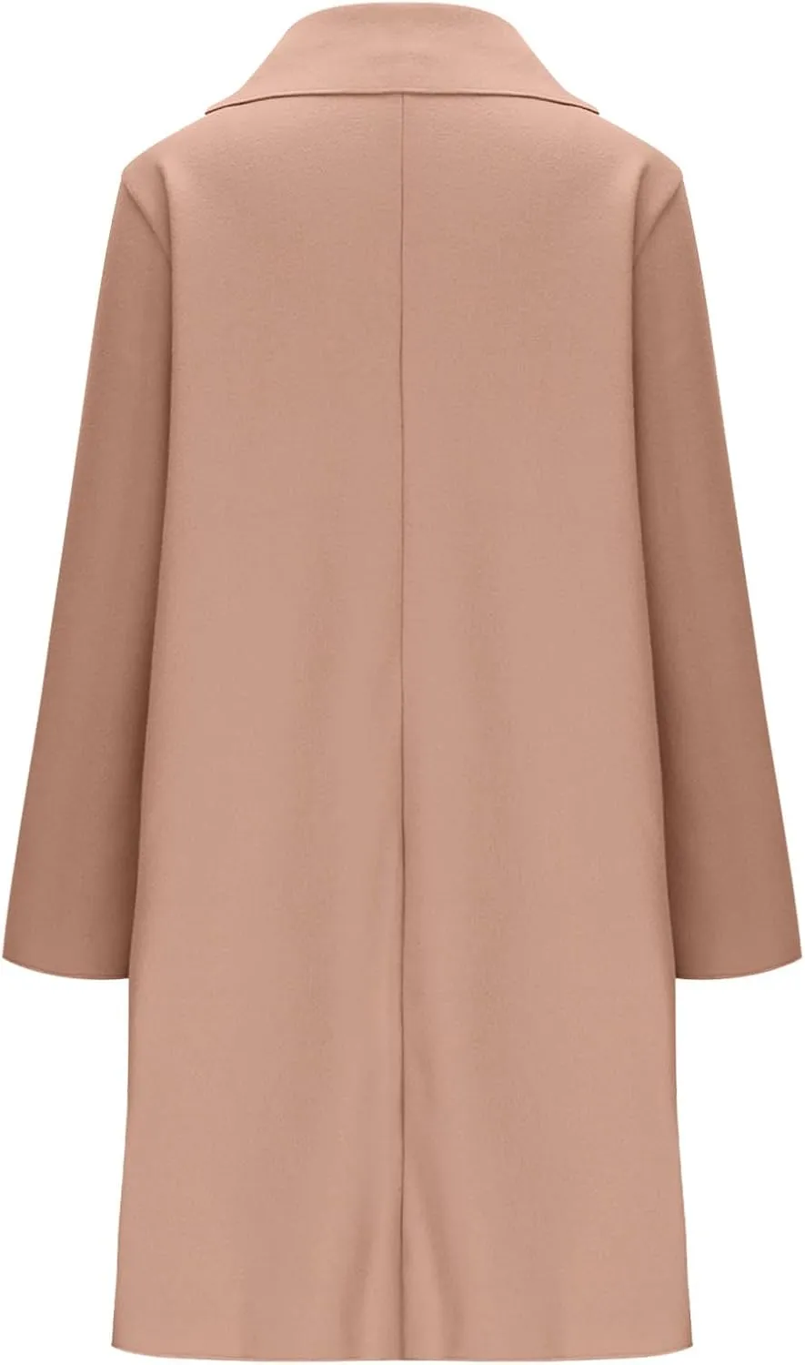 Women's Trench Coats Single Breasted Long Coat Notch Lapel Pea Coat Plus Size Wool Blend Coats Fall Winter Outfits