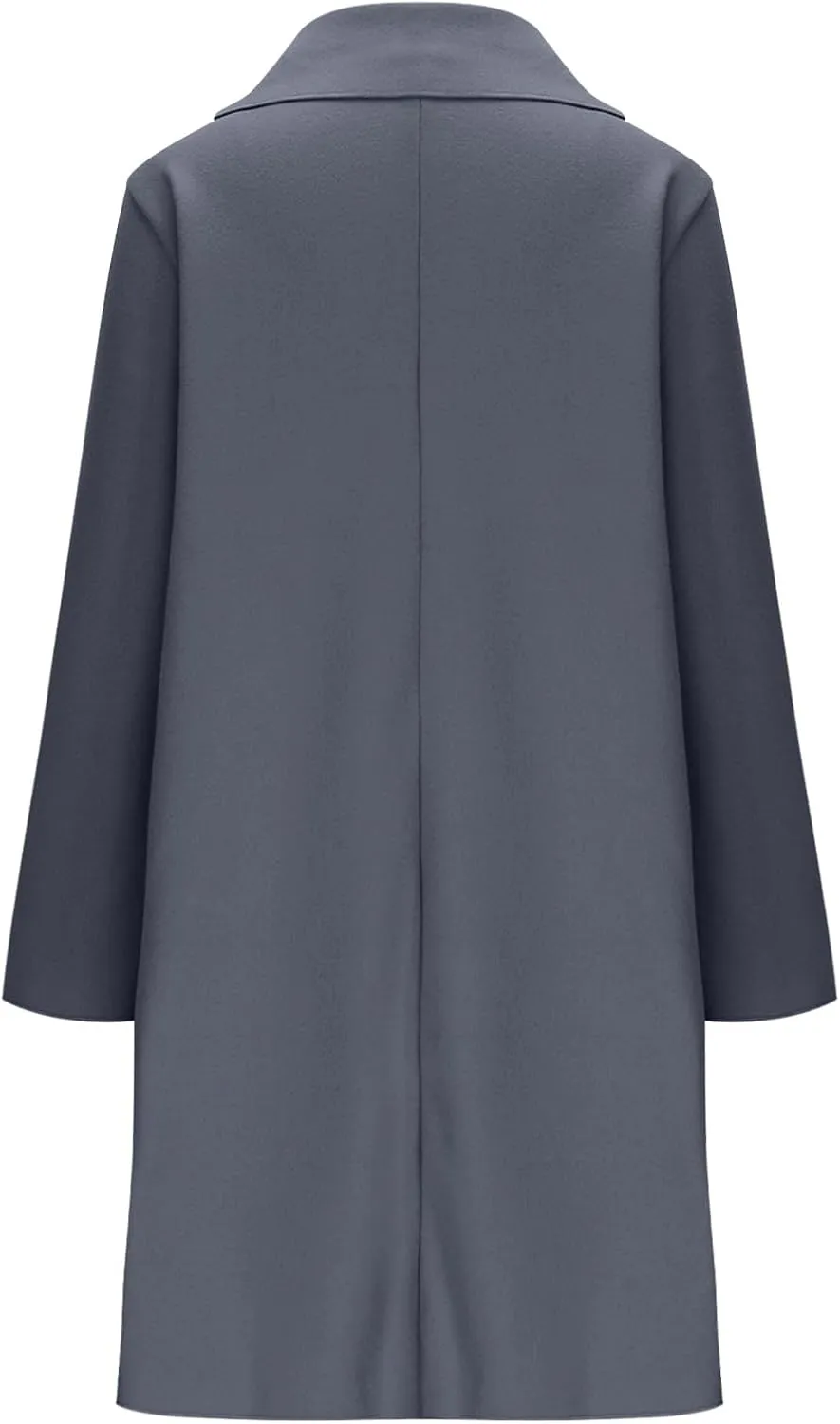 Women's Trench Coats Single Breasted Long Coat Notch Lapel Pea Coat Plus Size Wool Blend Coats Fall Winter Outfits