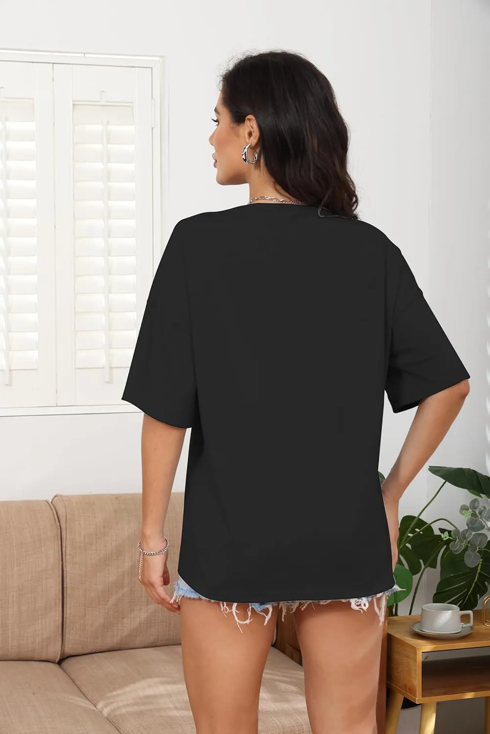 Womens V Neck Smile Face Graphic Tees Y2K Cute Happy Printed T Shirt Casual Family Match Tops