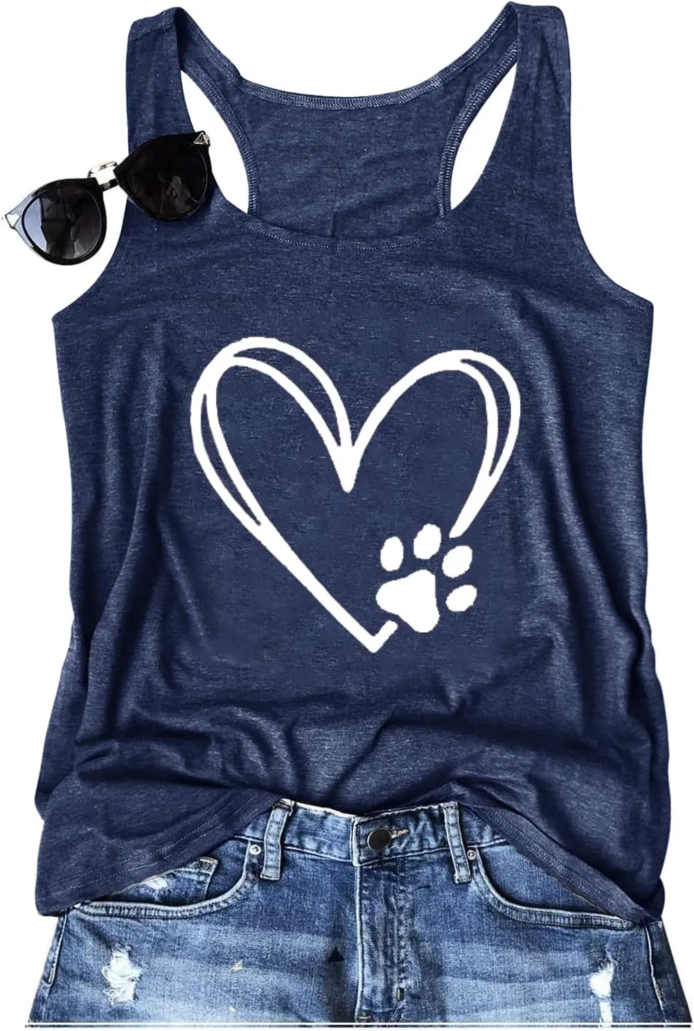 Womens Vintage Graphic Racerback Tank Tops Summer Beach Vacation Tank Cami Casual Loose Workout Yoga Tanks Vest