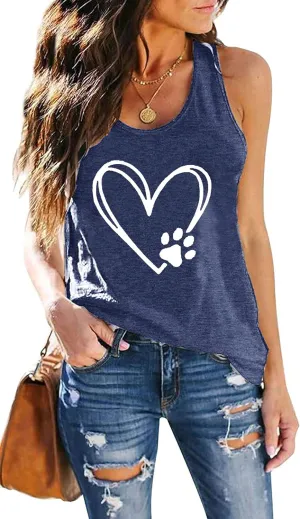 Womens Vintage Graphic Racerback Tank Tops Summer Beach Vacation Tank Cami Casual Loose Workout Yoga Tanks Vest