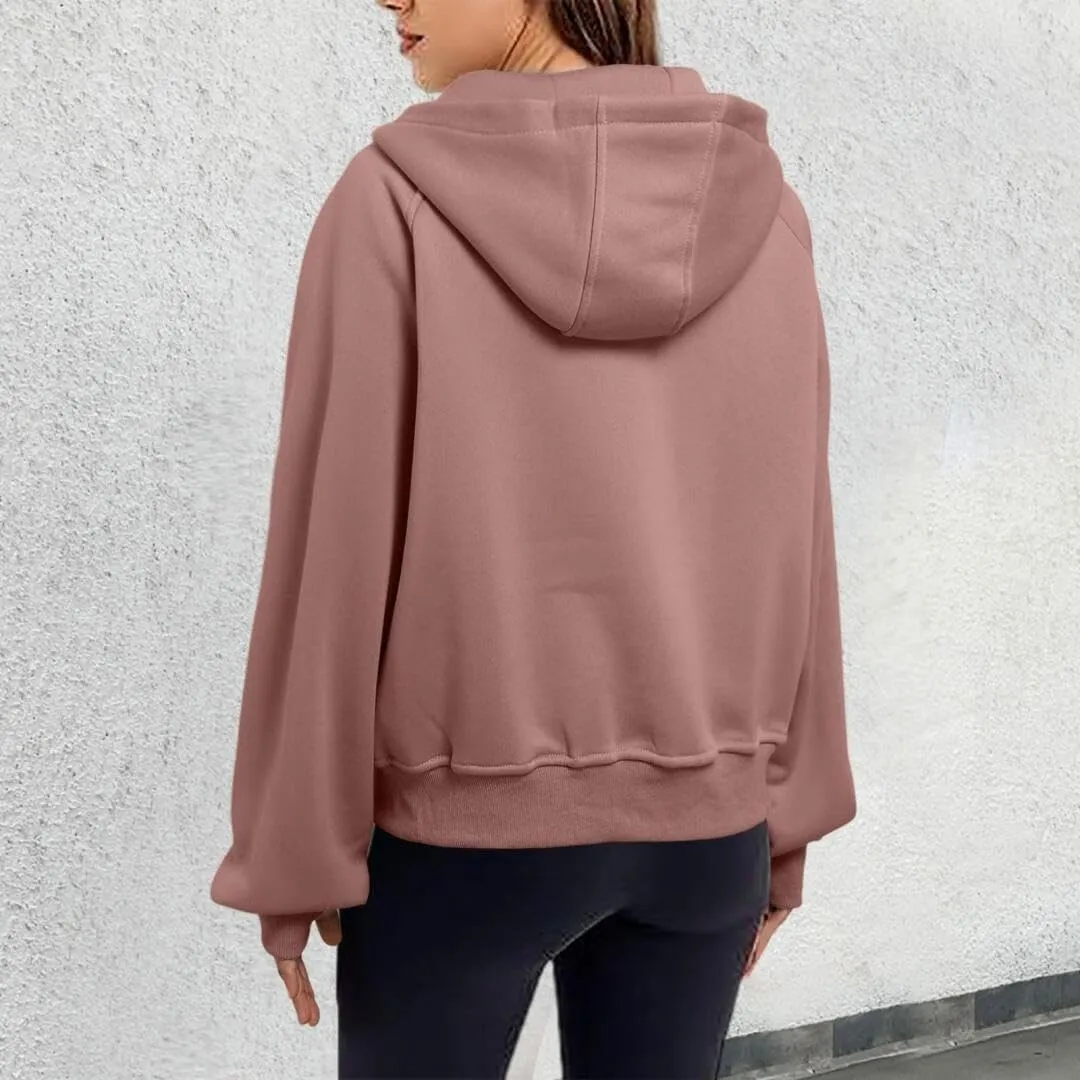 Womens Zip Up Hoodies Fleece Jackets Oversized Sweatshirts Fall Fashion Outfits
