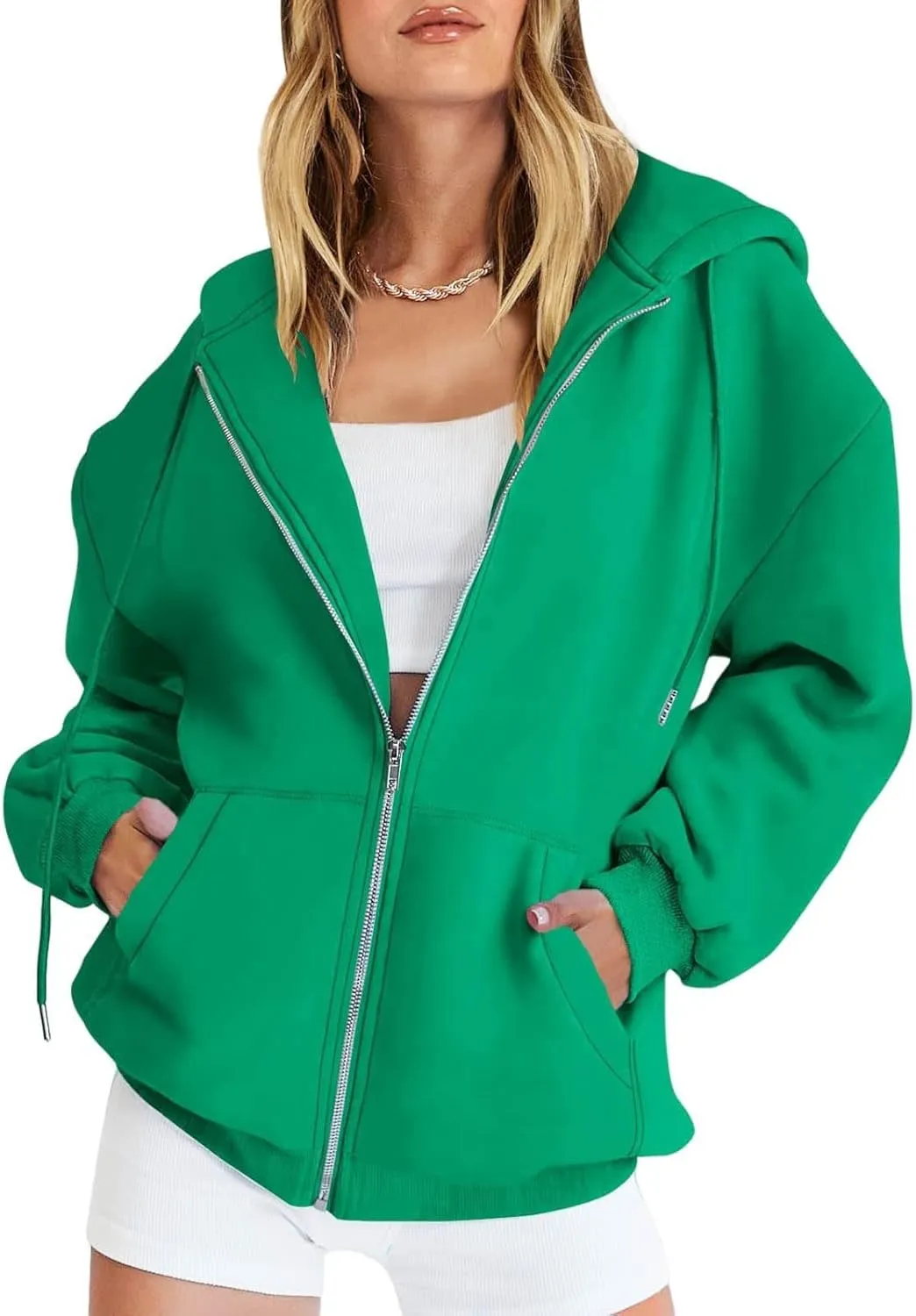 Womens Zip Up Hoodies Long Sleeve Sweatshirts Fall Outfits Oversized Sweatshirt Casual Fashion Jackets