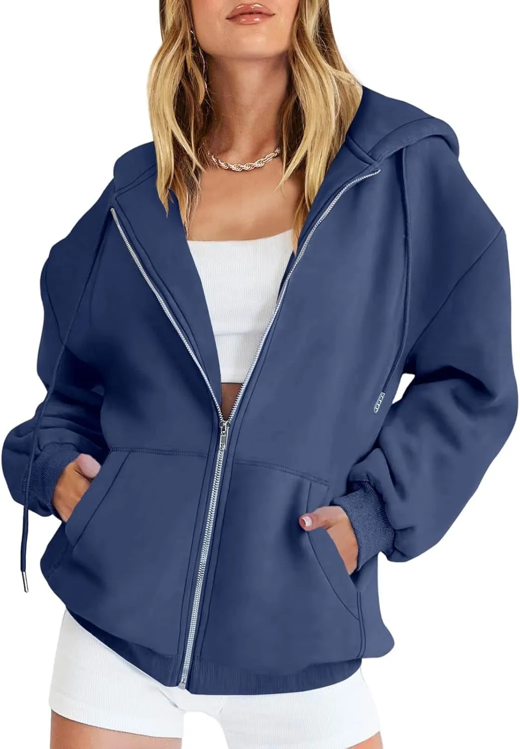 Womens Zip Up Hoodies Long Sleeve Sweatshirts Fall Outfits Oversized Sweatshirt Casual Fashion Jackets