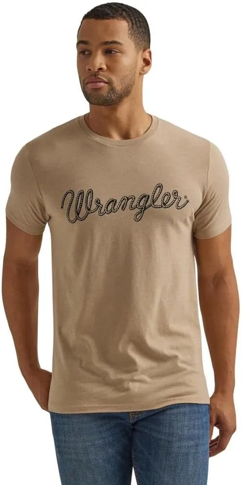 Wrangler Men's Short Sleeve Graphic T-Shirt, Trench Coat Heather, Medium
