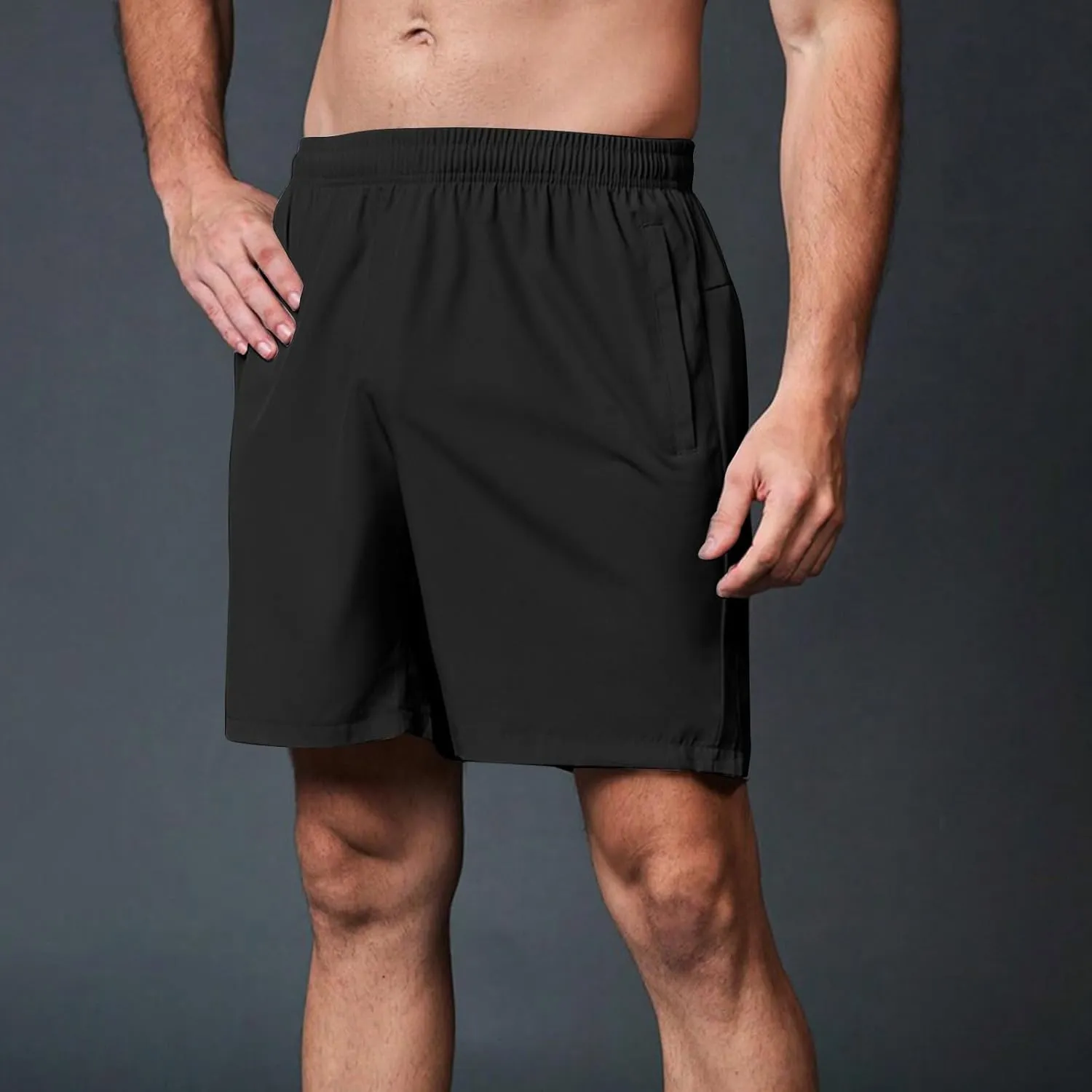 Xiaojmake Mens Gym Workout Athletic Shorts Lightweight Running Shorts Quick Dry Short UPF50  Hiking Short with Zipper Pockets