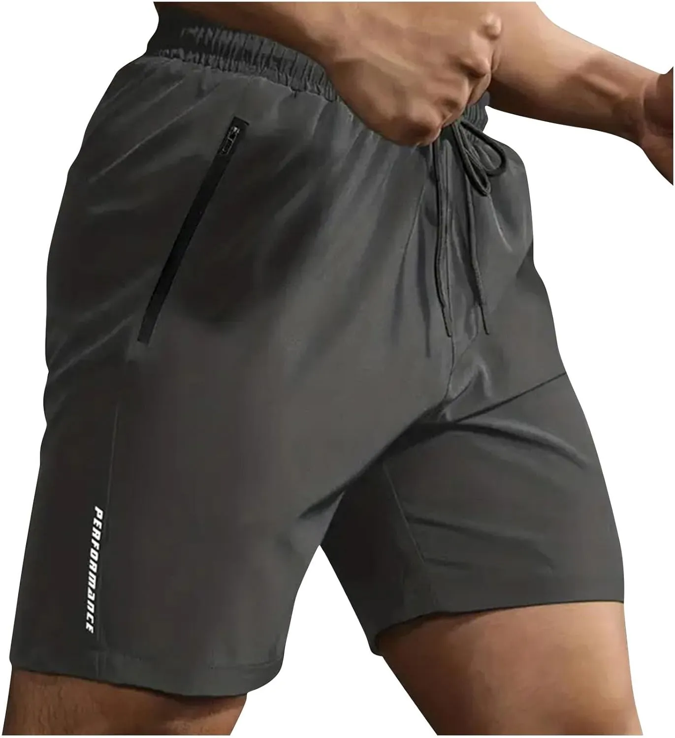 Xiaojmake Mens Running Shorts Lightweight 7 Inch Drawstring Workout Athletic Shorts Quick Dry Gym Shorts with Zipper Pockets