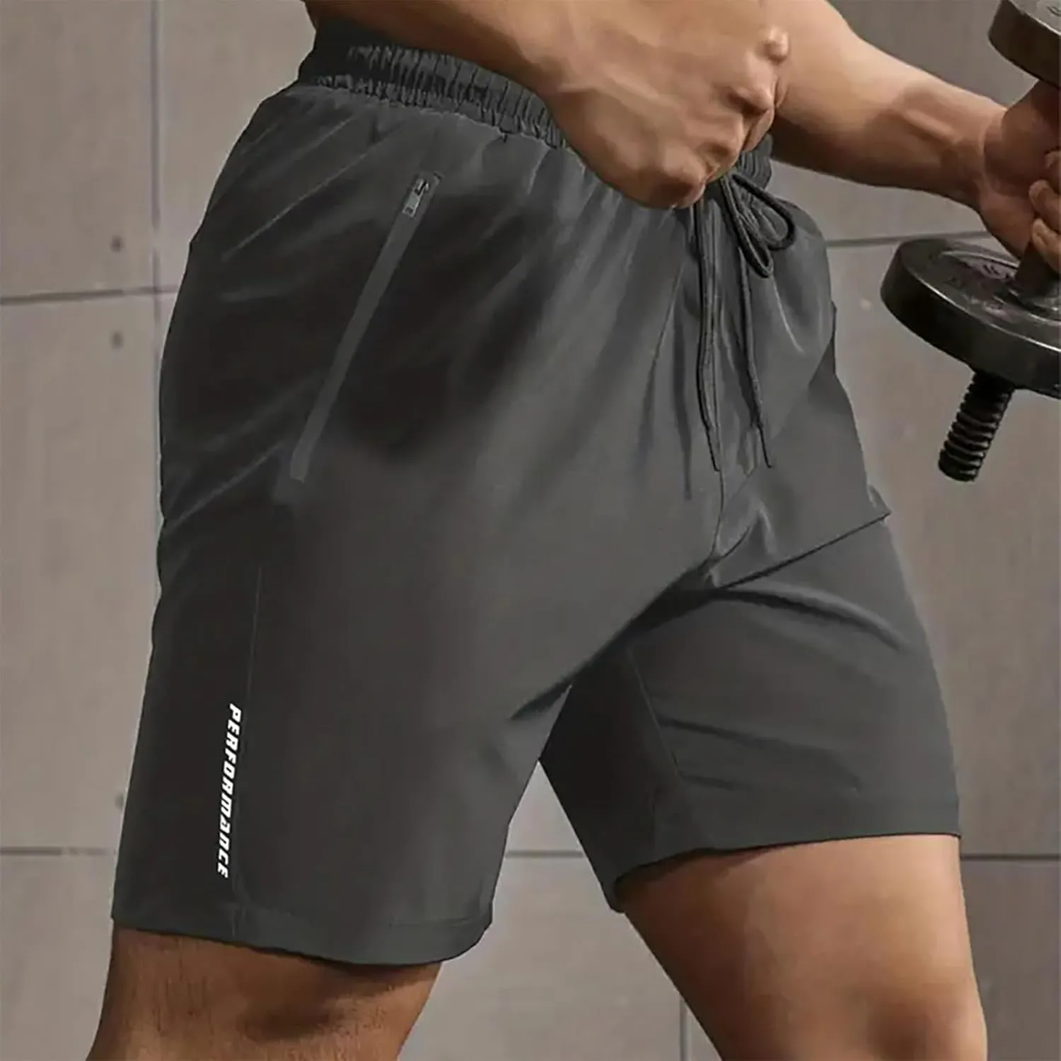 Xiaojmake Mens Running Shorts Lightweight 7 Inch Drawstring Workout Athletic Shorts Quick Dry Gym Shorts with Zipper Pockets
