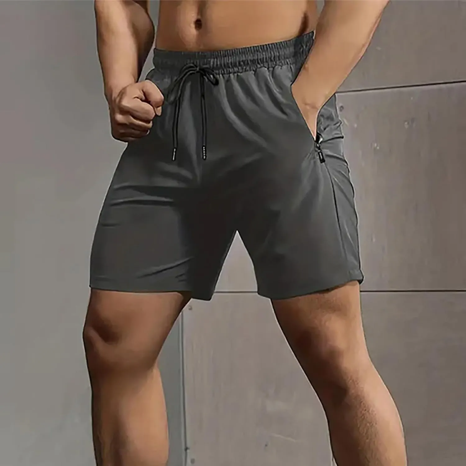 Xiaojmake Mens Running Shorts Lightweight 7 Inch Drawstring Workout Athletic Shorts Quick Dry Gym Shorts with Zipper Pockets