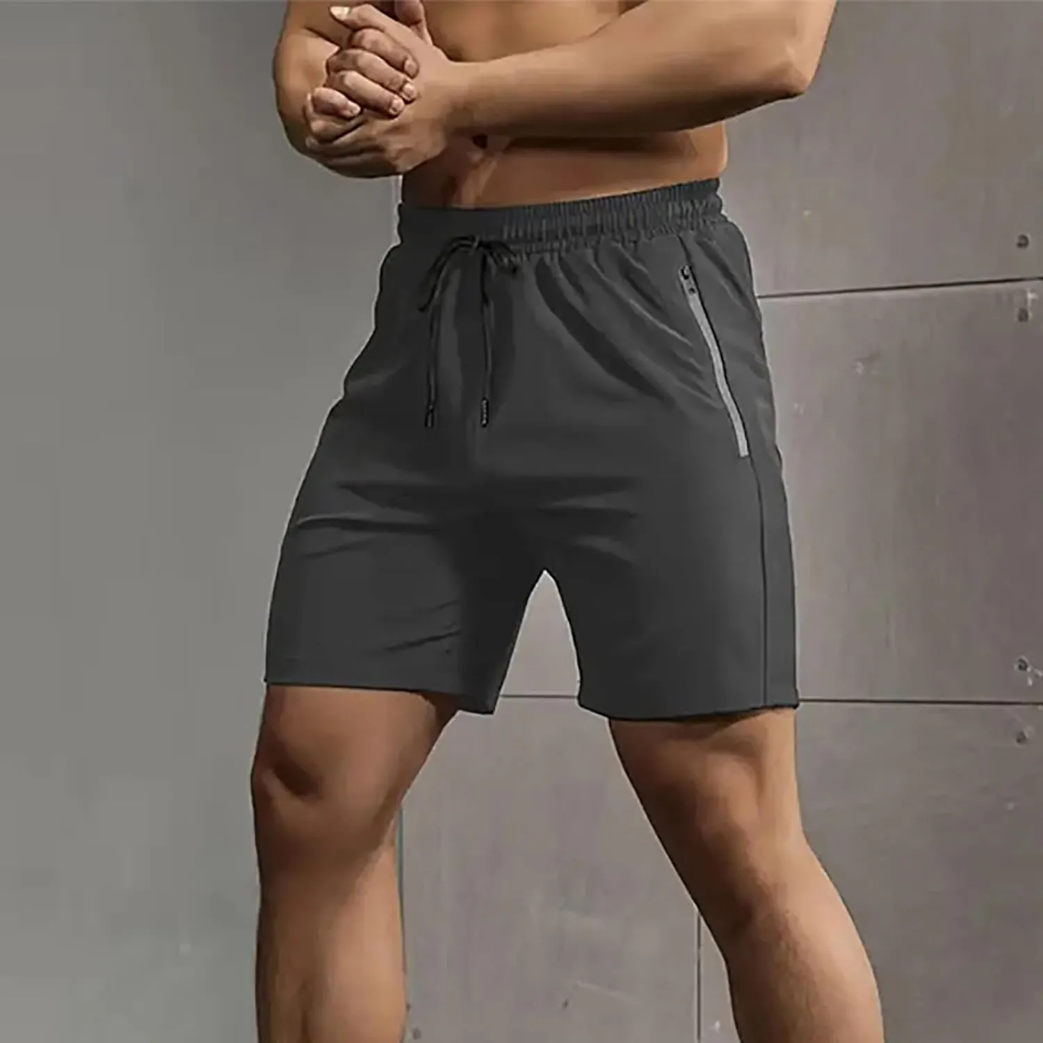 Xiaojmake Mens Running Shorts Lightweight 7 Inch Drawstring Workout Athletic Shorts Quick Dry Gym Shorts with Zipper Pockets