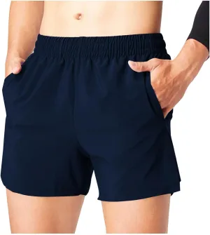 Xiaojmake Mens Running Shorts Quick Dry Athletic Gym Shorts with Zipper Pockets Water Resistant Workout Training Shorts