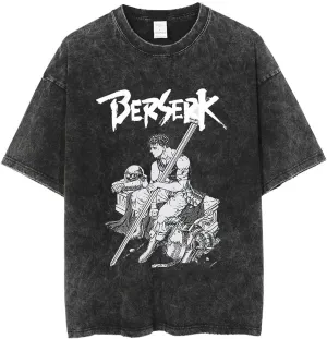Y2K Tops Men's 90s Vintage Berserk Anime Graphic Shirts Summer Casual Tee Streetwear Harajuku Top Tshirt