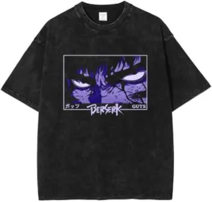 Y2K Tops Men's 90s Vintage Berserk Anime Graphic Shirts Summer Casual Tee Streetwear Harajuku Top Tshirt