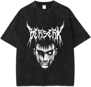 Y2K Tops Men's 90s Vintage Berserk Anime Graphic Shirts Summer Casual Tee Streetwear Harajuku Top Tshirt