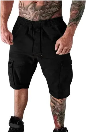 Ymosrh Men's Casual Cargo Shorts with Pockets Summer Short Pants Outdoor Work Shorts for Men, S-5XL