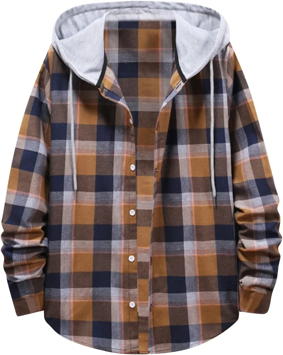 Ymosrh Mens Coats Winter Autumn Style Son Hooded Shirt Men's Loose Long Sleeve Top Fashion Jackets