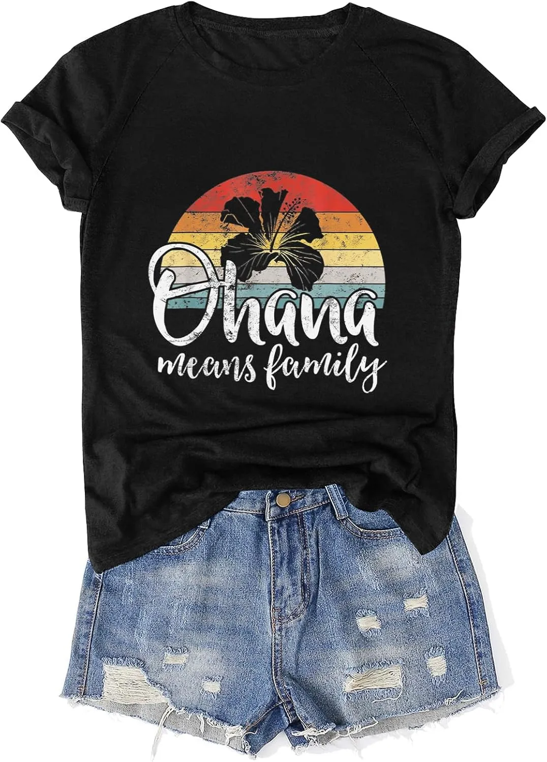ZAFUL Women Graphic Tshirts Vintage Print Top Cute Summer Casual Short Sleeve Raglan Tee Shirt