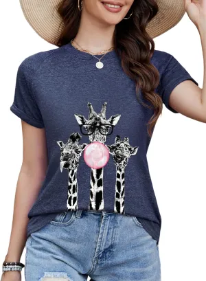 ZAFUL Women Graphic Tshirts Vintage Print Top Cute Summer Casual Short Sleeve Raglan Tee Shirt