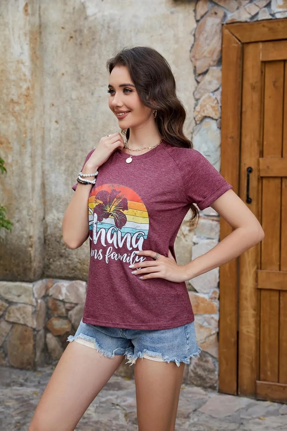 ZAFUL Women Graphic Tshirts Vintage Print Top Cute Summer Casual Short Sleeve Raglan Tee Shirt