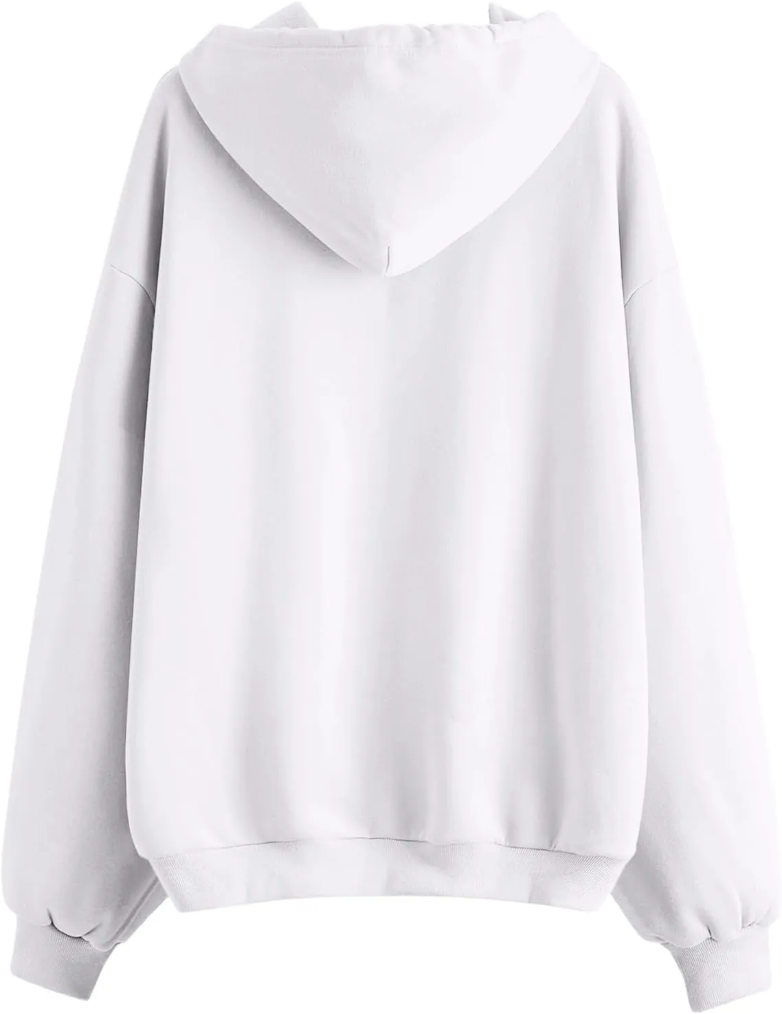 Zip Up Hoodies Womens Long Sleeve Oversized Sweatshirts Solid Color Casual Sweater Fleece Jackets with Pockets